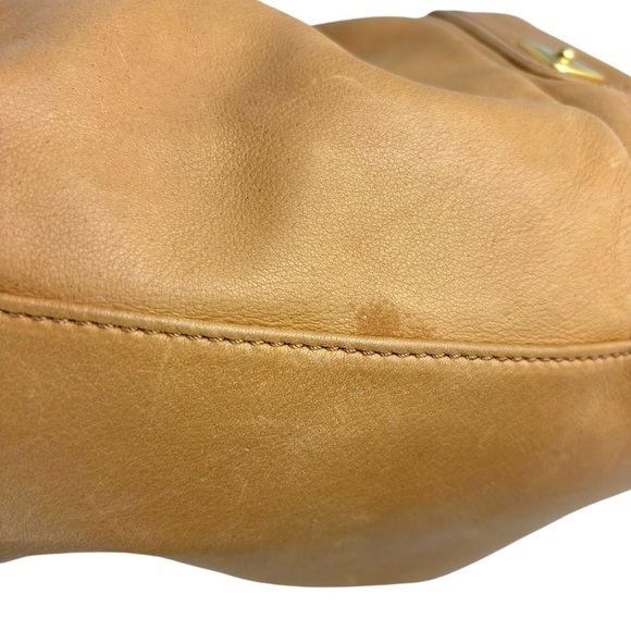 B. MAKOWSKY EDEN CAMEL TAN PEBBLED LEATHER SLOUCHY OVERSIZED SHOPPER TOTE BAG - Picture 11 of 15